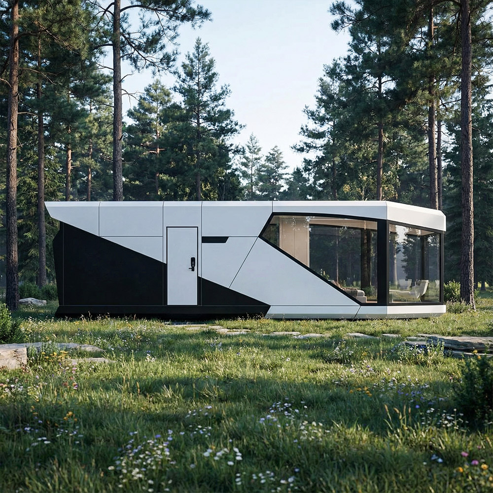 Epäsäännöllisen muotoinen yksikerroksinen irrotettava Apple Cabin kapseli