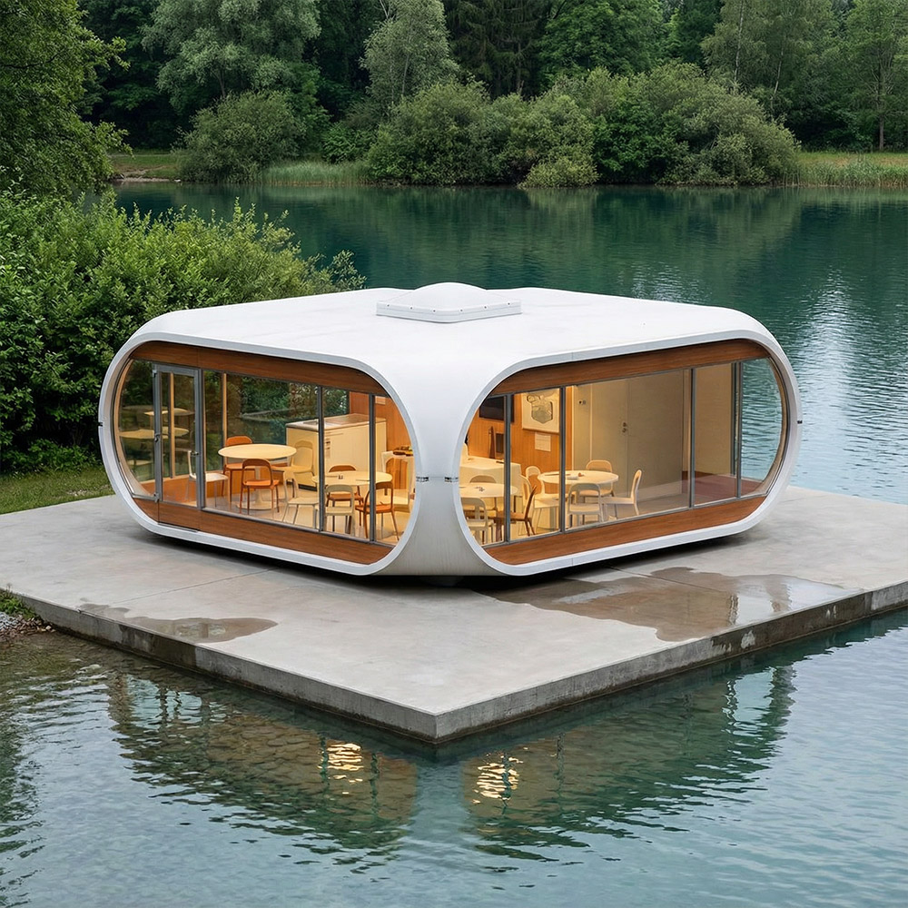Epäsäännöllisen muotoinen yksikerroksinen irrotettava Apple Cabin kapseli