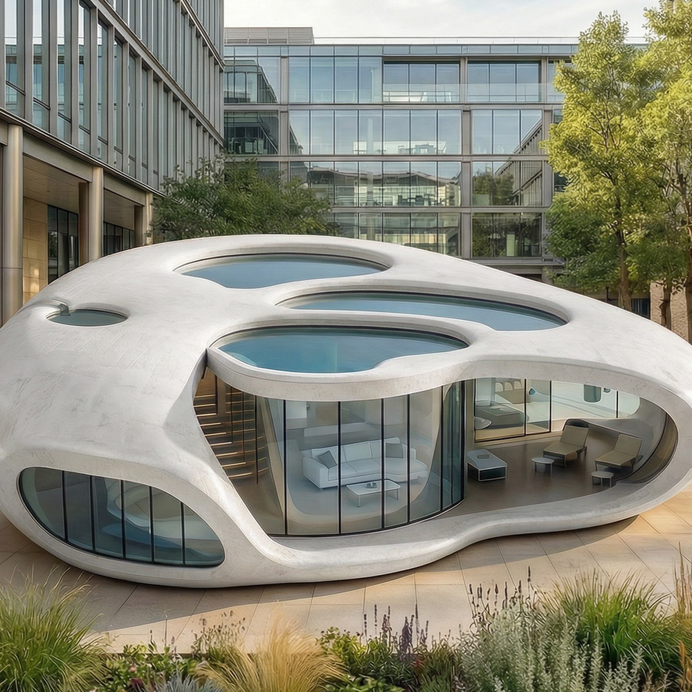 Epäsäännöllisen muotoinen yksikerroksinen irrotettava Apple Cabin kapseli